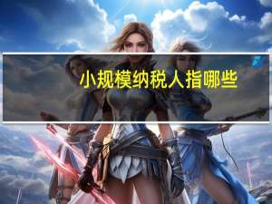 小规模纳税人指哪些_