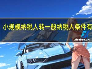 小规模纳税人转一般纳税人条件有哪些