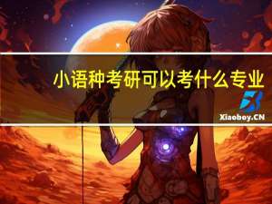 小语种考研可以考什么专业