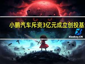 小鹏汽车斥资3亿元成立创投基金