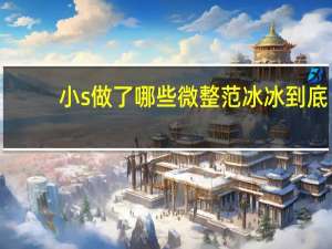 小s做了哪些微整 范冰冰到底做过整容吗