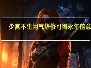 少言不生闲气静修可得永年的意思