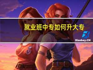 就业班中专如何升大专