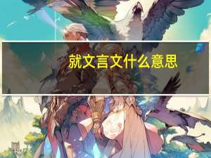 就文言文什么意思