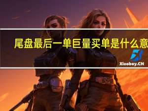 尾盘最后一单巨量买单是什么意思