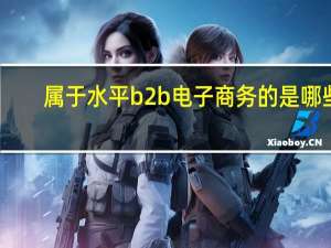 属于水平b2b电子商务的是哪些