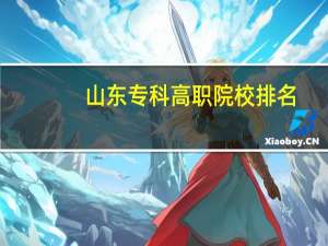 山东专科高职院校排名