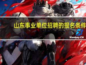 山东事业单位招聘的报名条件