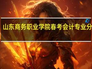 山东商务职业学院春考会计专业分数线