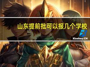 山东提前批可以报几个学校
