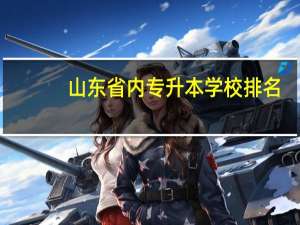 山东省内专升本学校排名