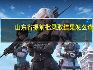 山东省提前批录取结果怎么查