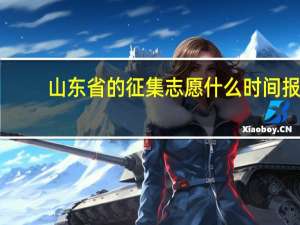 山东省的征集志愿什么时间报