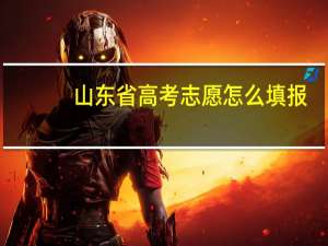 山东省高考志愿怎么填报