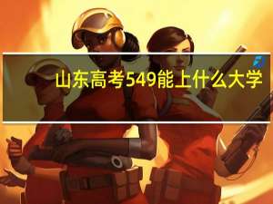 山东高考549能上什么大学