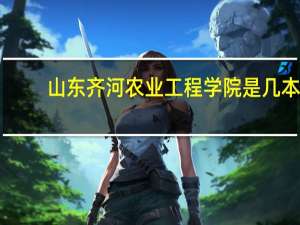 山东齐河农业工程学院是几本