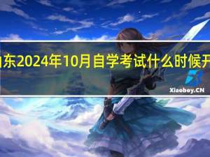 山东2024年10月自学考试什么时候开始报名