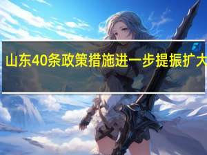 山东40条政策措施进一步提振扩大消费