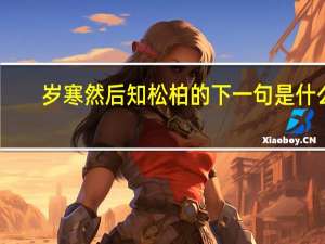 岁寒然后知松柏的下一句是什么