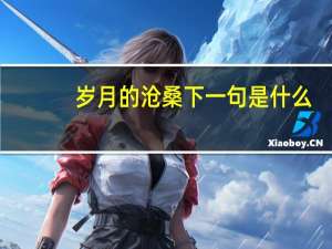 岁月的沧桑下一句是什么