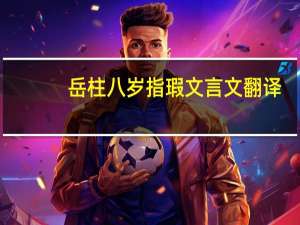 岳柱八岁指瑕文言文翻译