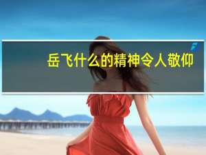 岳飞什么的精神令人敬仰