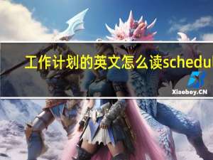 工作计划的英文怎么读schedule