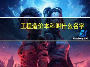 工程造价本科叫什么名字