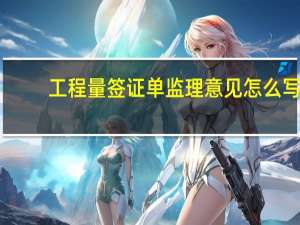 工程量签证单监理意见怎么写