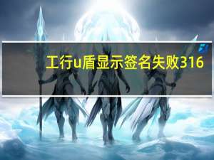 工行u盾显示签名失败316（工商银行u盾无法签名）