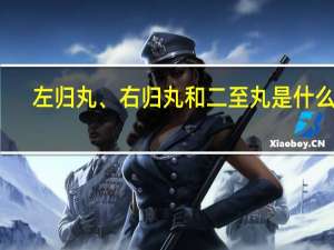 左归丸、右归丸和二至丸是什么药
