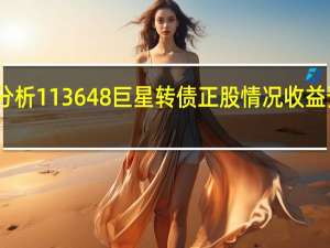 巨星转债价值分析 113648巨星转债正股情况收益预测及行业发展趋势