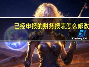已经申报的财务报表怎么修改
