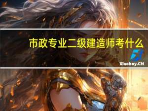市政专业二级建造师考什么