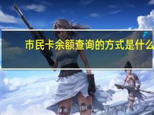 市民卡余额查询的方式是什么