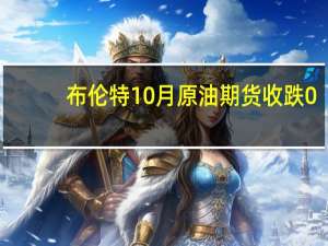 布伦特10月原油期货收跌0.82美元跌幅0.98%报83.21美元/桶