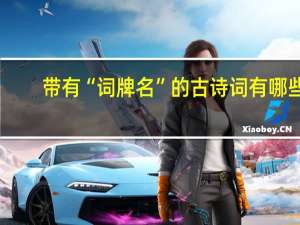 带有“词牌名”的古诗词有哪些
