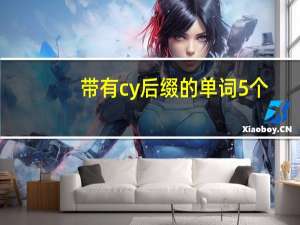 带有cy后缀的单词5个