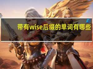 带有wise后缀的单词有哪些