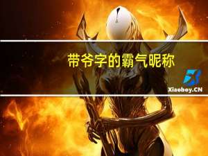 带爷字的霸气昵称