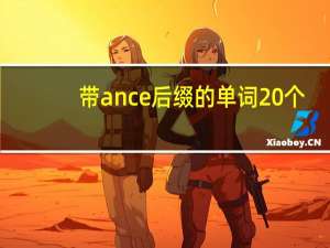 带ance后缀的单词20个