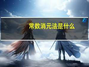 常数消元法是什么