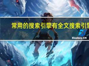 常用的搜索引擎有全文搜索引擎（常用的搜索引擎）