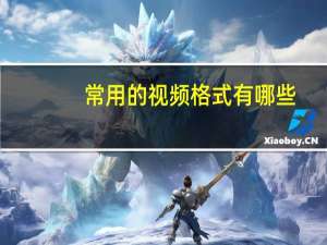 常用的视频格式有哪些