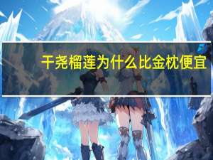 干尧榴莲为什么比金枕便宜（干尧榴莲为什么便宜）