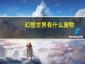 幻想世界有什么宠物