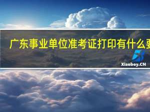 广东事业单位准考证打印有什么要求