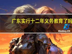 广东实行十二年义务教育了吗（广东什么时候实行十二年义务教育）