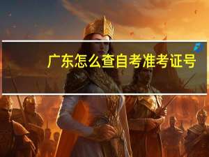 广东怎么查自考准考证号