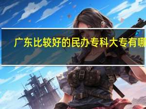 广东比较好的民办专科大专有哪些